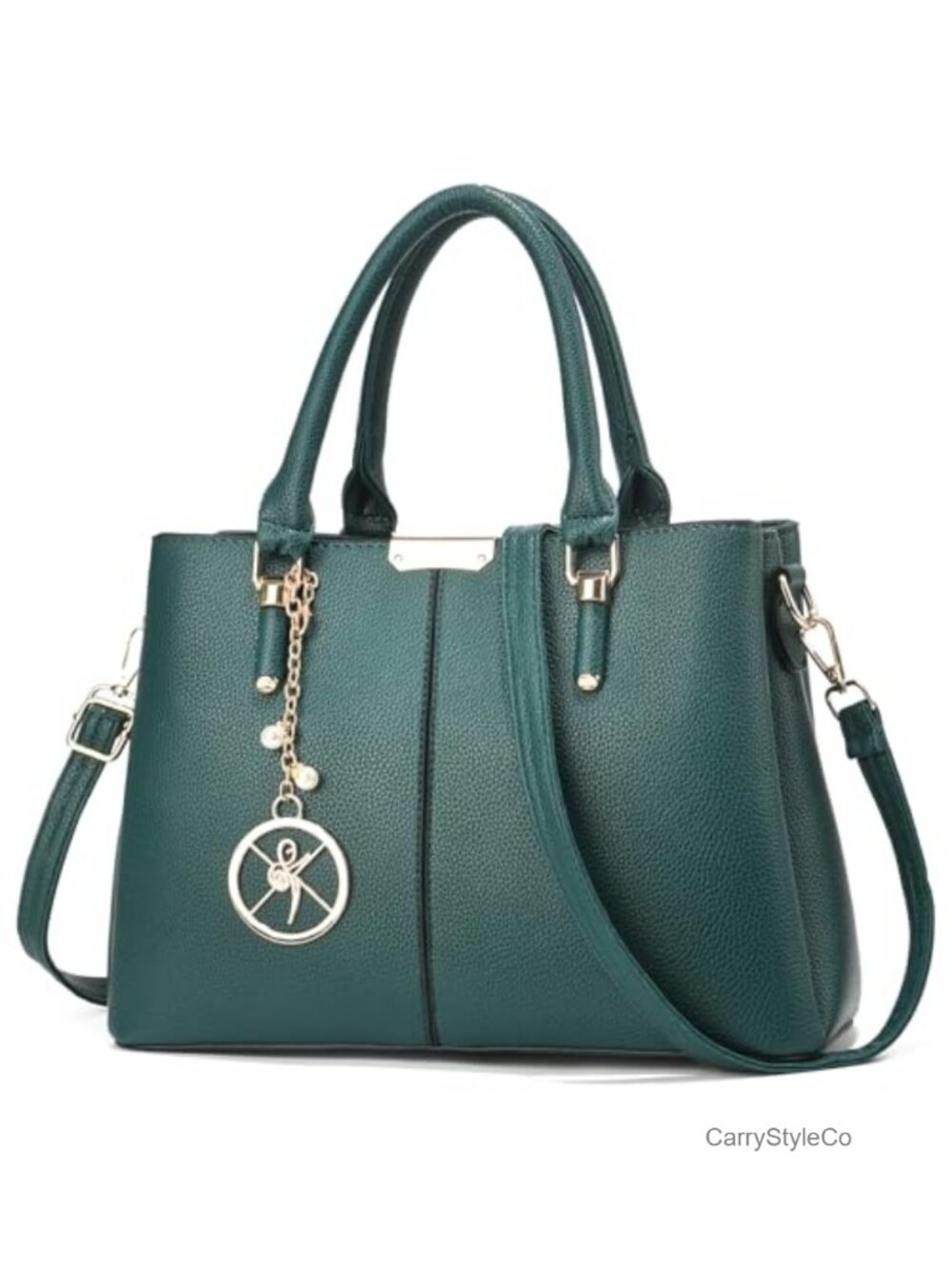Faux Leather Satchel Handbag Shoulder Tote Crossbody Purse